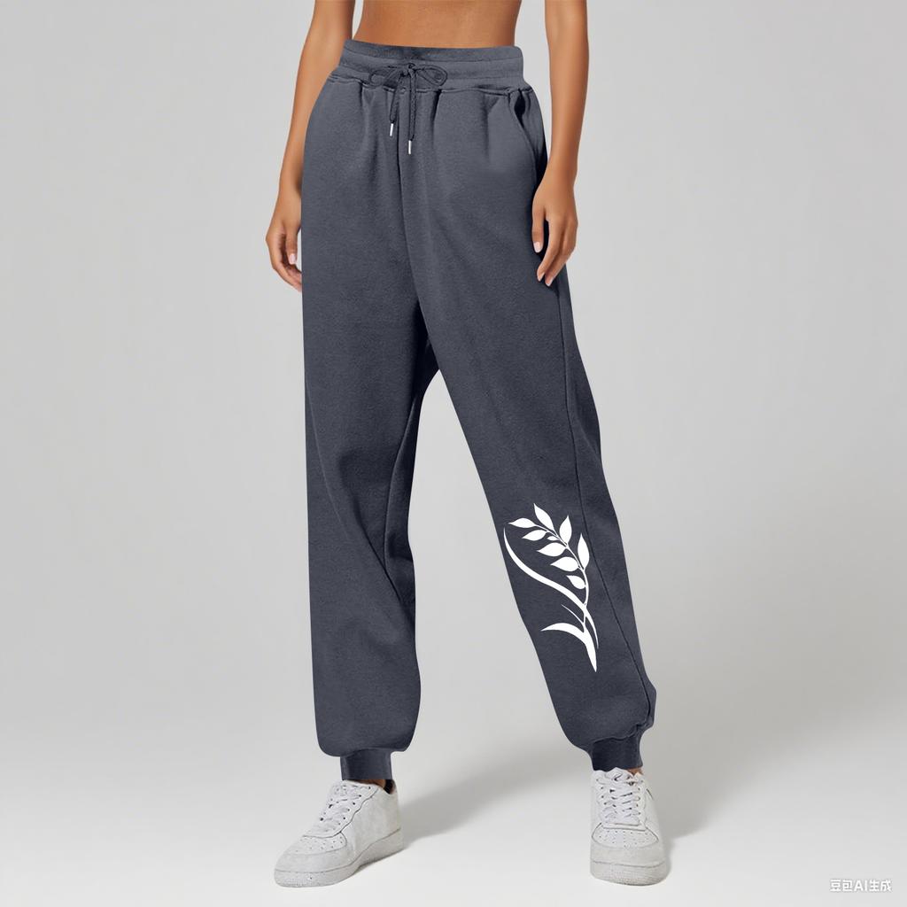Ladies' Printed Unisex Casual Pocket Drawstring  Pants