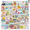 50 Humorous And Funny Text Cartoon Stickers Creative Fun Hand Account Notebook Mobile Phone Decorative Stickers