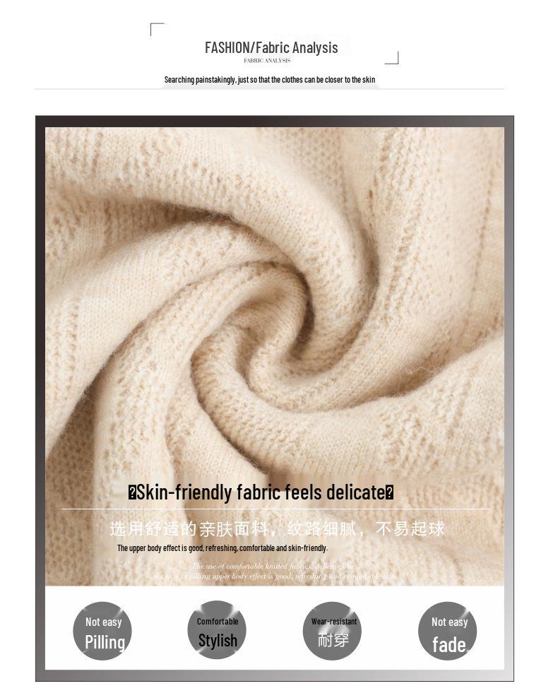 Women's Knit Pullover Sweater: Semi-High Neck, Two-Piece Look, Autumn/Winter Style for Middle-Aged.