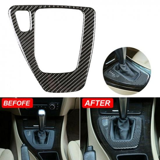 Carbon Fiber Gear Shift Panel Cover Trim For BMW 3 Series E90 E92 2005-2012