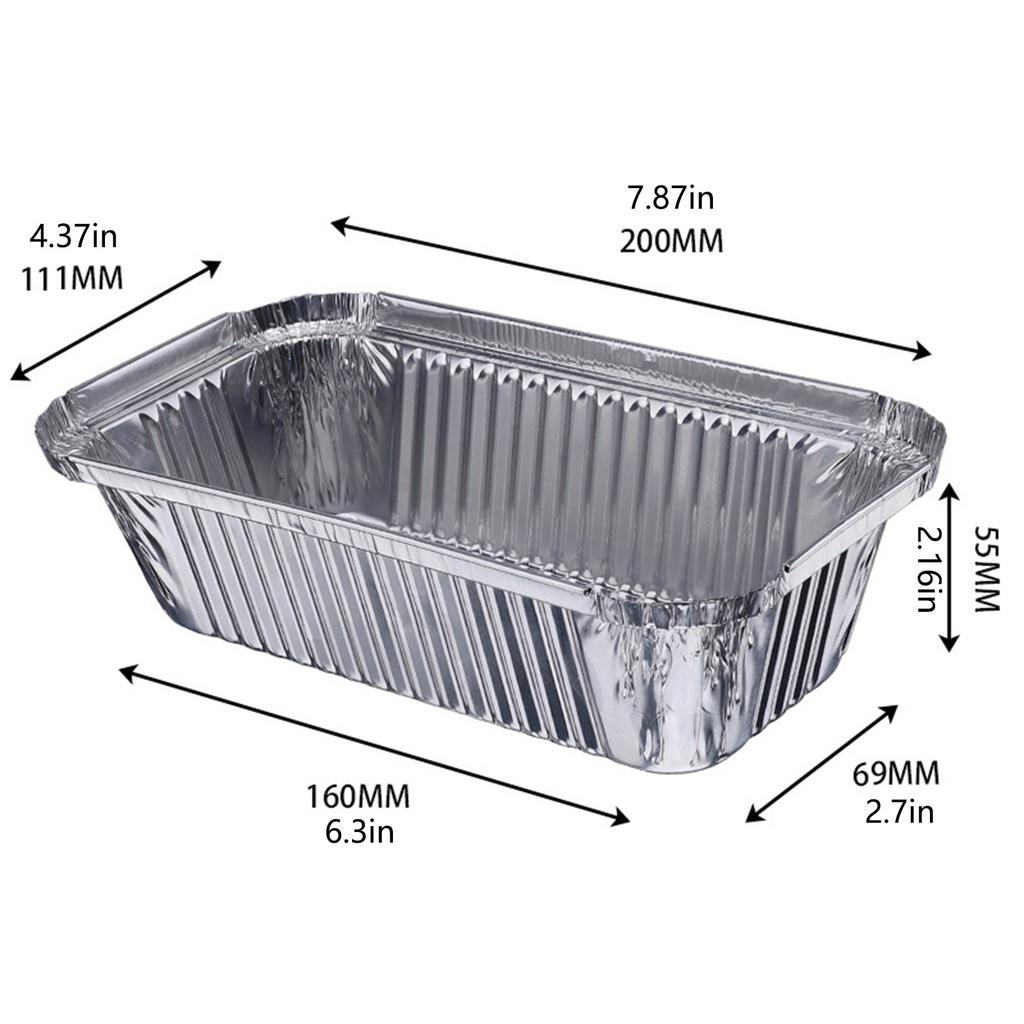20 Stück Große Tiefe Einweg-Aluminiumfolien-Schalen Backformen Ofen Braten Grillen Küche Essen Barbecue Grillpfannen Set