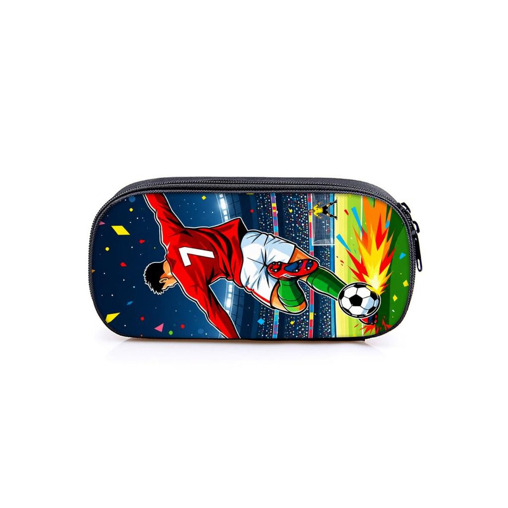 Vendite Calde Appassionato di Sport Graffiti Calcio Astuccio Stratificato Per Ragazzo/Ragazze Migliori Regali Sacchetto Portapenne Piatto Cartoon 2D Materiale Scolastico