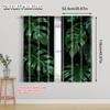 Set Of 2 Flat Printing Party Window Curtains Tropical Green Palm Leaf Versatile Polyester Without Electricity Festive Wall Curtain