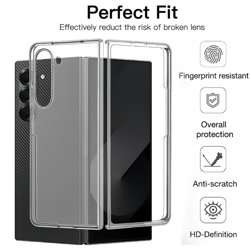 Transparent Phone Case for Samsung Galaxy Z Fold 7 6 5 Anti-scratch PC Anti-fall Cover for Z Fold7 Fold6 Fold5 Phone Accessories