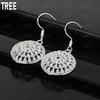 925 Sterling Silver Palace Style Hollow Flower Ball Pendant Earrings - Fashion Banquet Jewelry