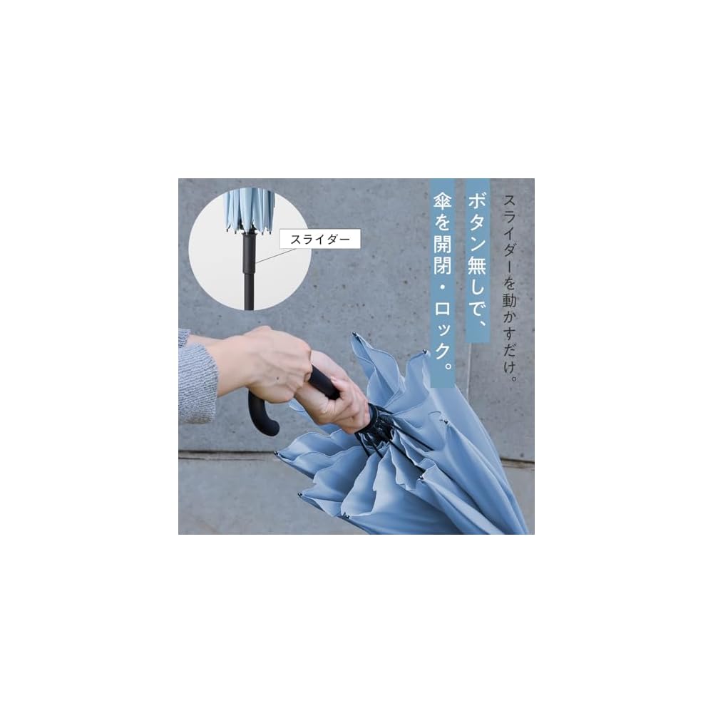Marna Shupatto Umbrella: Lightweight, buttonless design that folds automatically when closed. Long