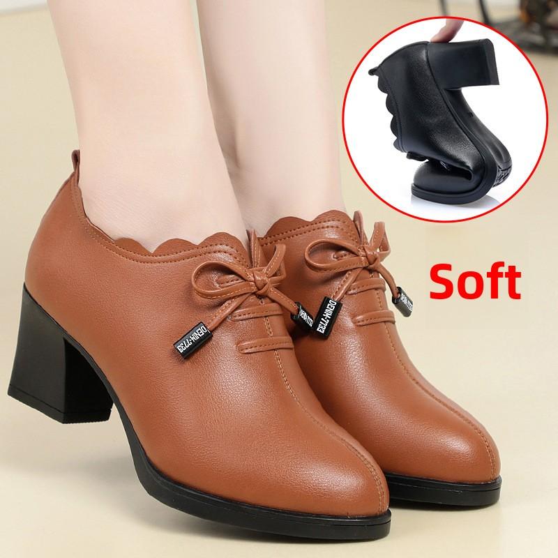 Casual Wedge Heels, Soft Leather, Soft Sole, Comfortable and Lightweight, Perfect for Spring and Autumn