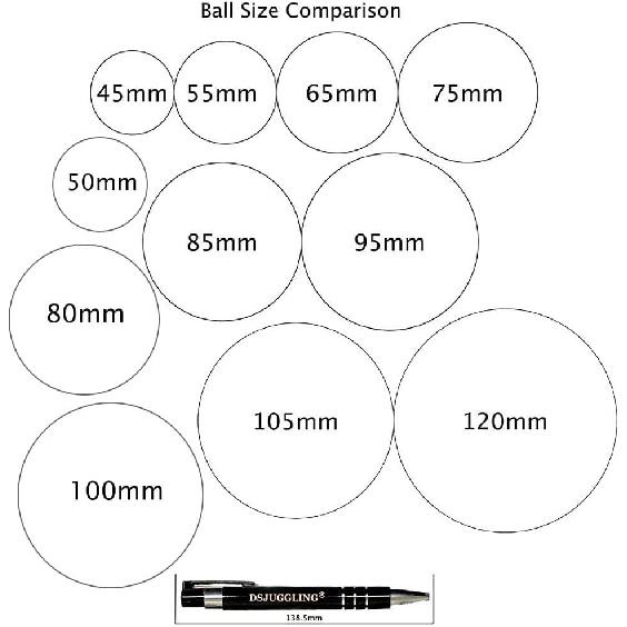 DSJUGGLING Small Size 65mm Clear Acrylic Contact Juggling Ball for Beginners & Transparent Practice Juggling Ball Great for Small Hands and Multiple