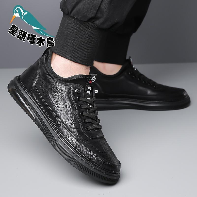 Men's Shoes 2025 Spring and Autumn New Leather Trend Versatile Shoes Men's Non-slip Soft Shoes