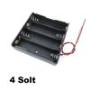 18650 Battery Storage Box Case DIY 1/2/3/4 Slot Way DIY Batteries Clip Holder Black Plastic Container with Wire Lead 2Pin Q1