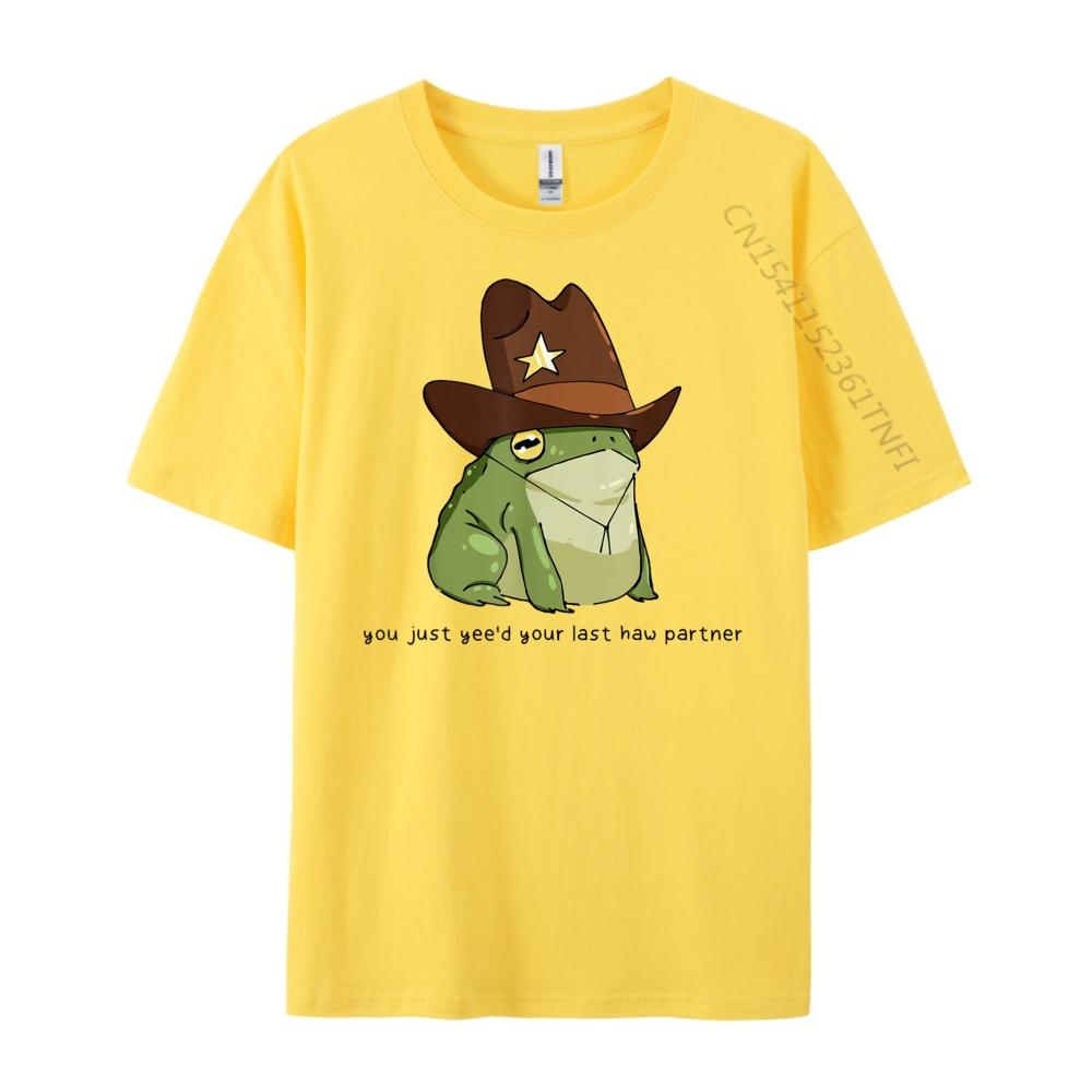 Funny You Just Yeed Your Last Haw Partner Cowboy Frog Meme 3XL Men Clothing Graphic T Shirts T Shirts Chinese Style