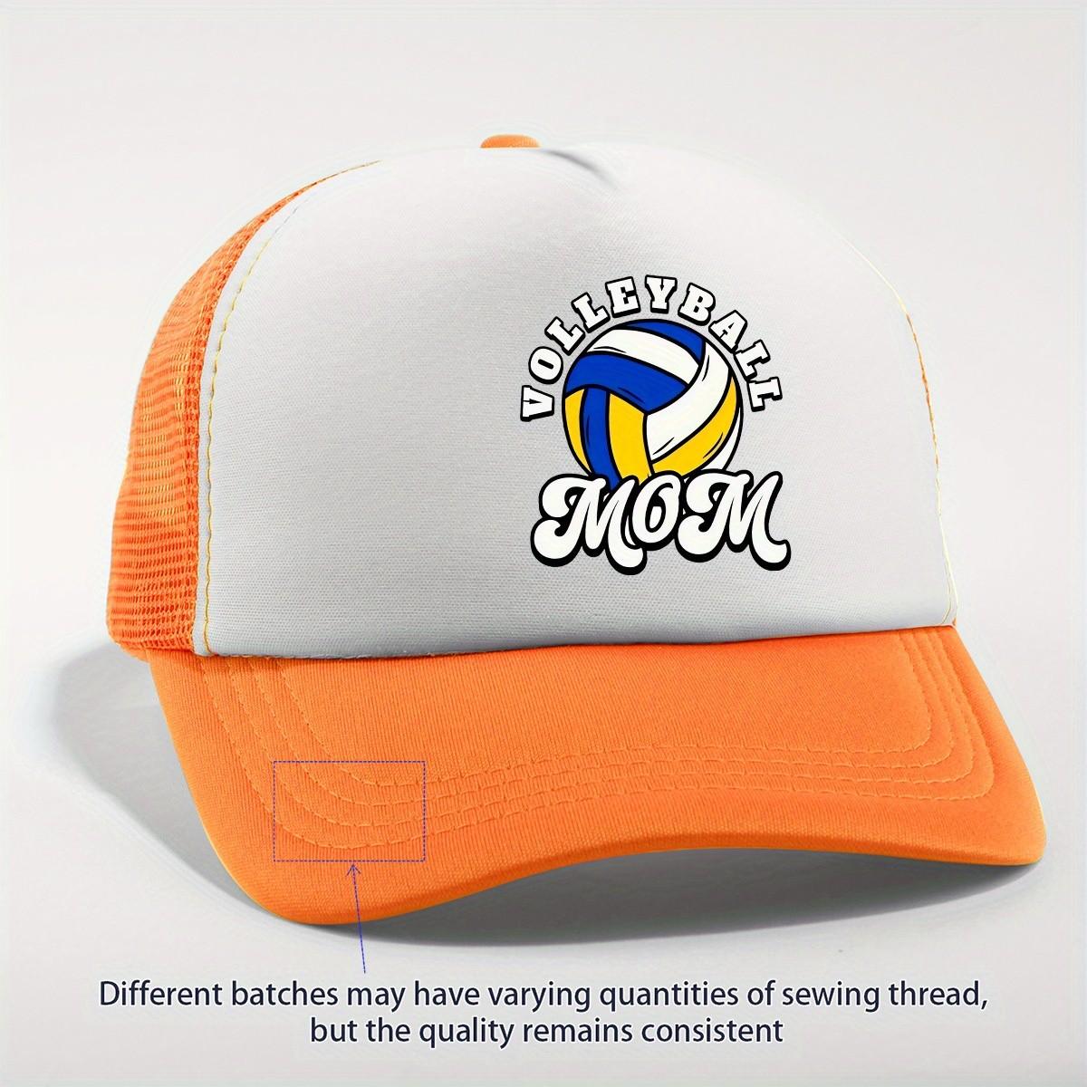 Volleyball Mom Graphic Trucker Hat Polyester Breathable Mesh Adjustable Cap for Women One Size