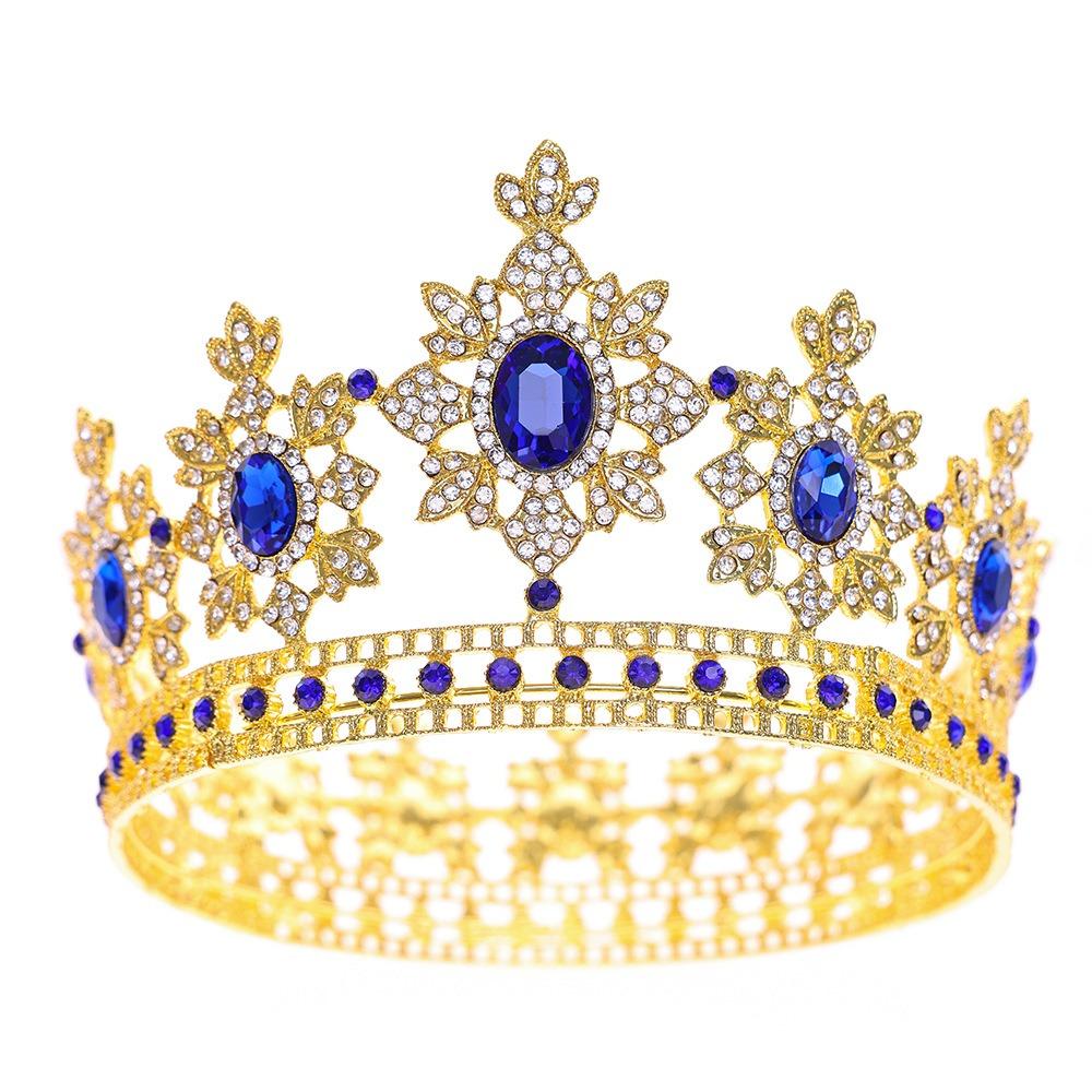 Elegant Baroque Queen Tiaras Luxury Wedding Head Wear Rhinestone Diadem Photography Props