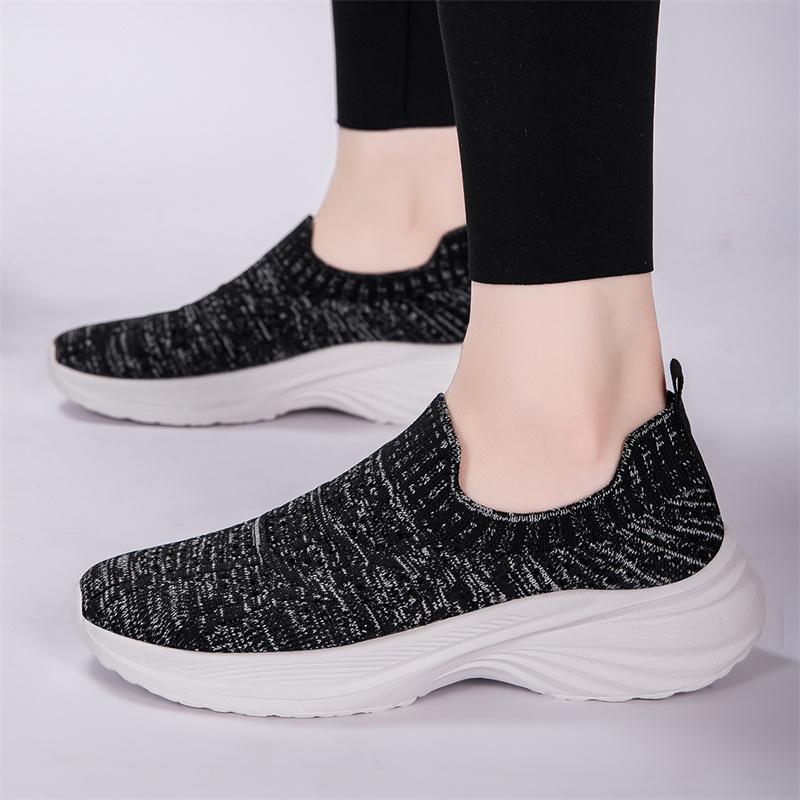 Fashion Women's large size casual sports shoes walking flats training fitness lazy loafers Breathable spring and autumn new 42