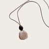 Style Lazy Pendant Long Necklace with Leather Cord, Vintage Versatile Layered Sweater Chain for Women'S Additions