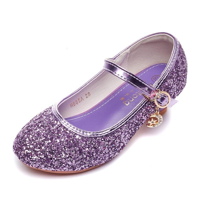 

Children s High Heels Fashion Spring Autumn Girls Single Shoes Little Girls gold silver Non-Slip Shoes Host Performance Shoes 25