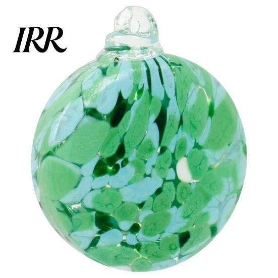 Weatherproof Decorative Sphere for Patio Hand-Blown Glass Round Disc Ornament, Christmas Tree Hanging Decoration with Colorful Spiral