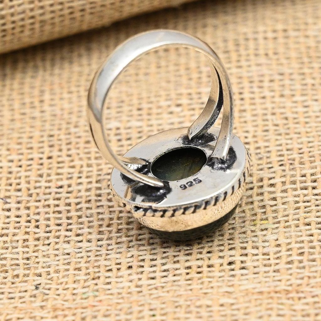 Labradorite Gemstone Handmade Solid 925 Sterling Silver Ring Jewelry