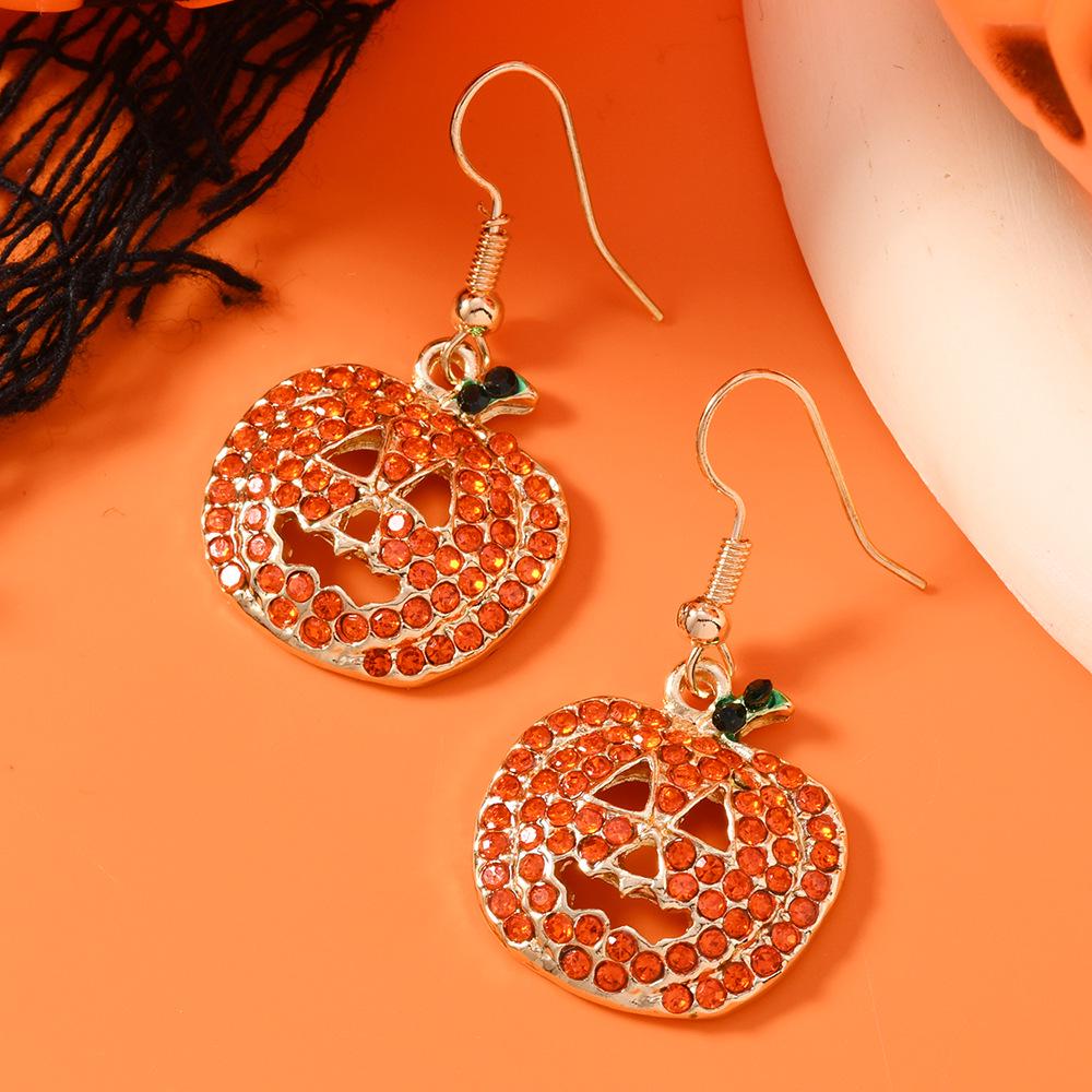 Creative Cross-Border Christmas Snowman Earrings: Alloy, Rhinestones & Seed Beads.
