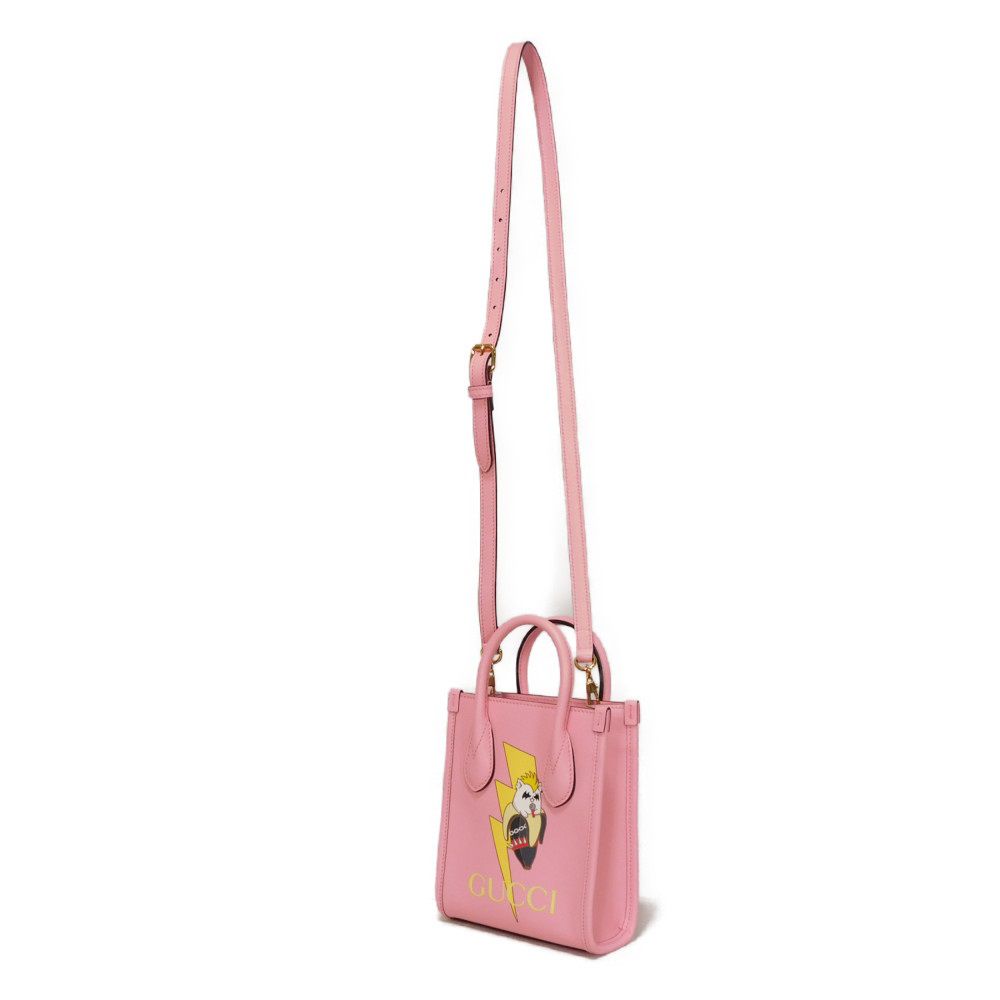 Used 9539 Bananya Mini Tote Bag 671623 U22AG 5964 7921 Banana Bolt Inazuma Pastel 2-Way Crossbody Bag Logo Light Pink