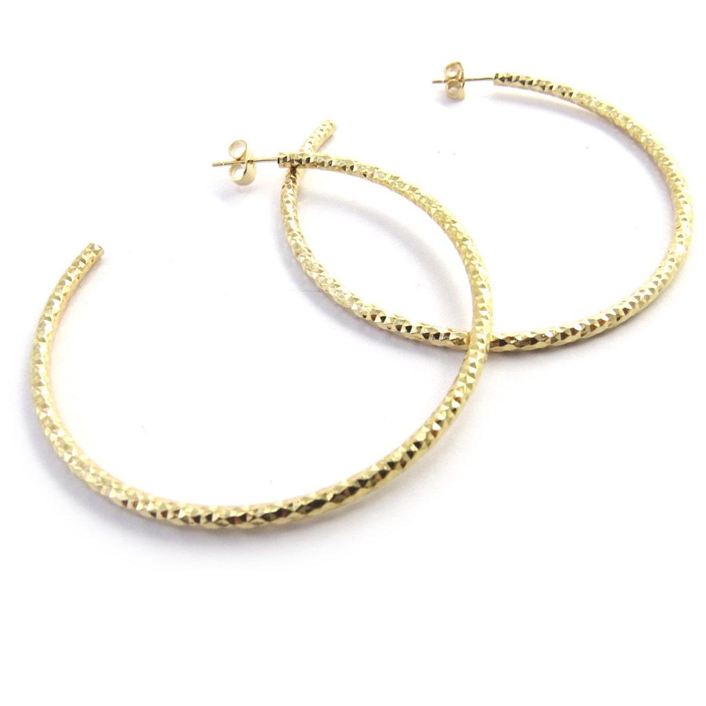 Les Trésors De Lily [M8970] - Gold Plated Creoles 'Choreography' - 6 Cm 3 Mm
