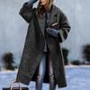 2026 New Women's Long Wool Blend Coat, Oversized Solid Color Casual Overcoat for Autumn Winter, Plus Size Warm Trench Coat
