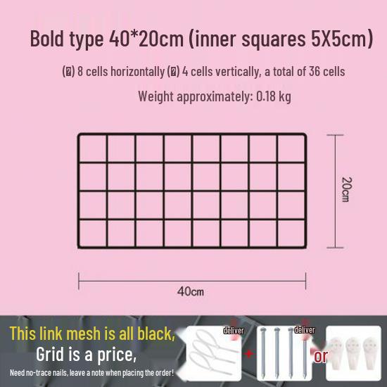 Bold Black Wire Mesh Wall Grid for Photo Display, Shelving, and Storage