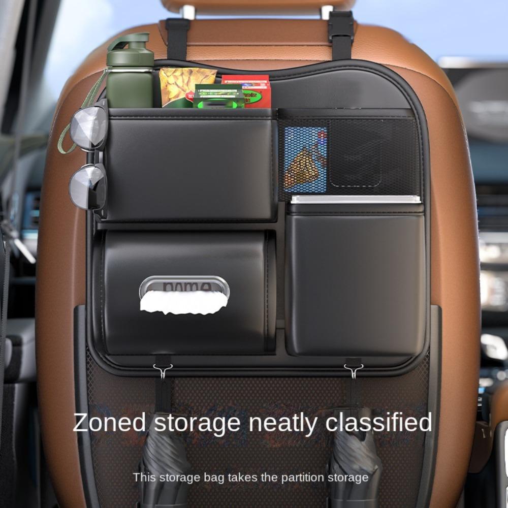 

Trash Can Car Organizer with Hook Tissue Holder Hanging Storage Box Car Interior чорний