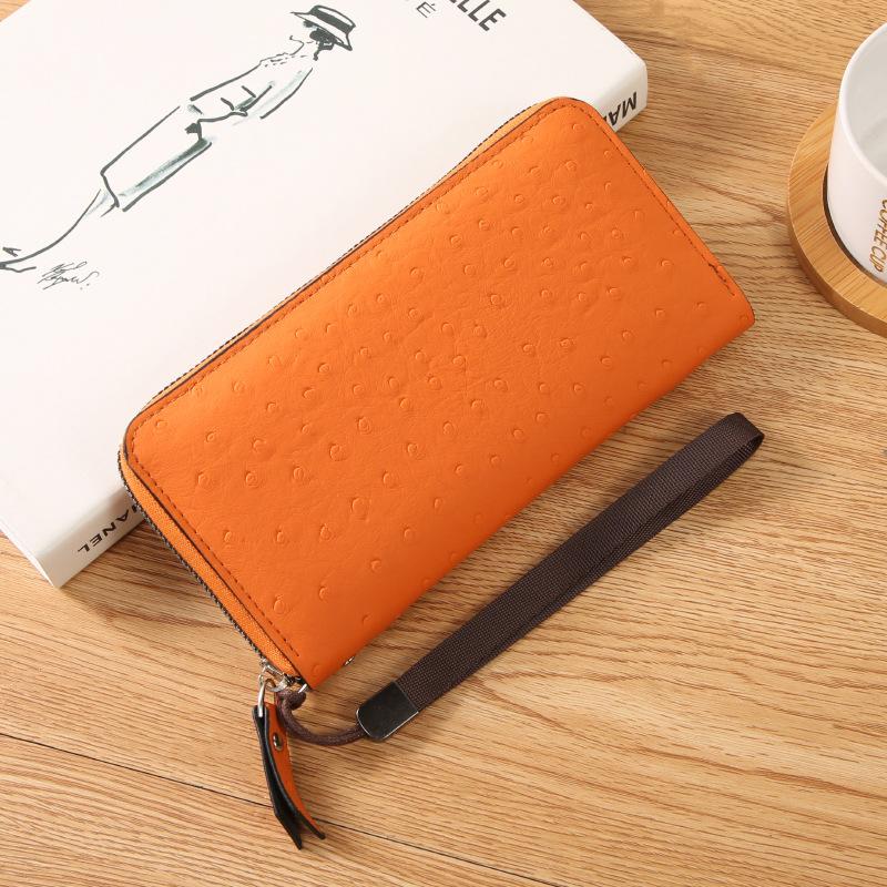 PU Ostrich Pattern Handbag for Women, High-end Fashion Handbag, Long Wallet