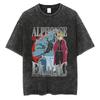 Japonia Anime Mustang Roy Anime Fullmetal Alchemist Manga Graficzny Nadruk Koszulka Męska Damska Harajuku Vintage Sprana Bawełna Luźny Top Letni Nowy T-shirt