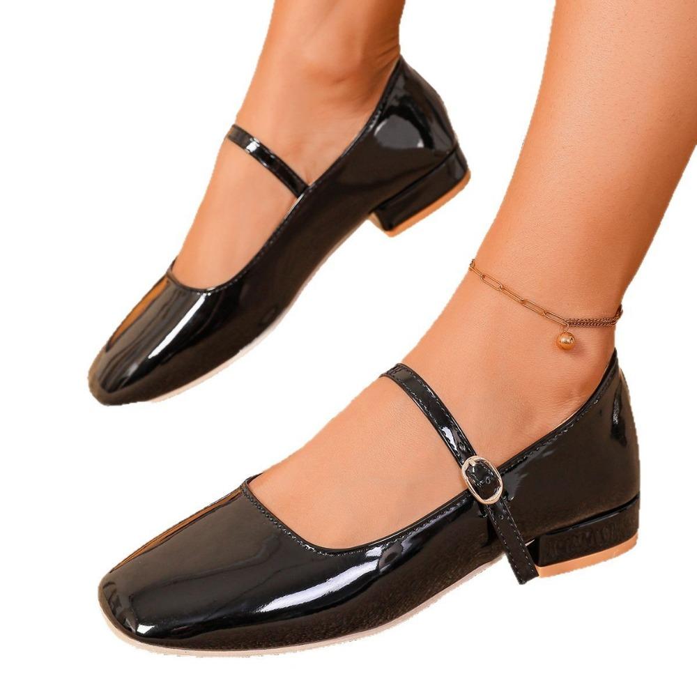 Fashion Mary Jane Shoes for Women New Fashion Medium Heeled Women Single Shoes Soft and Comfortable Red Ballet Shoes Zapatos De Mujer