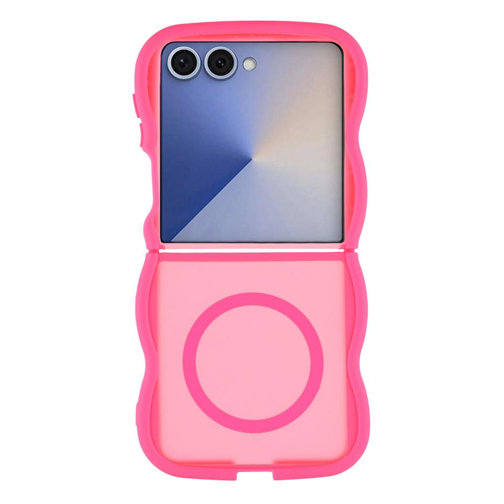 For Samsung Galaxy Z Flip7 5G Case Compatible with MagSafe TPU+PC Phone Back Cover Skin Touch Wave Shape