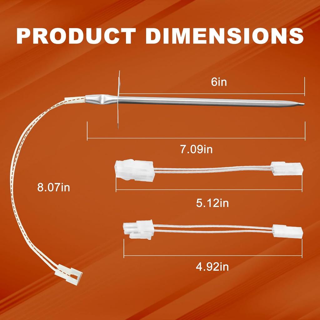 12001656 WB21X5301 Oven Temperature Sensor Compatible with Whirl-Pool Ken-More G-E Ovens Replaces AP4009009 74004943 PS1570174 12001554 12001656VP