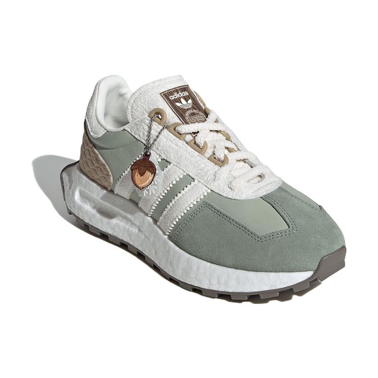 Adidas Originals Retropy E5 Tela Ante Cómodas Versátiles Zapatillas Lifestyle de Caña Baja Zapatillas de Mujer Verde Blanco IF3885