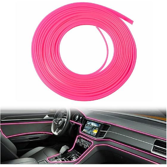 5M Flexible Trim for DIY Automobile Car Interior Exterior Moulding Trim Decorative Line Strip (Pink)