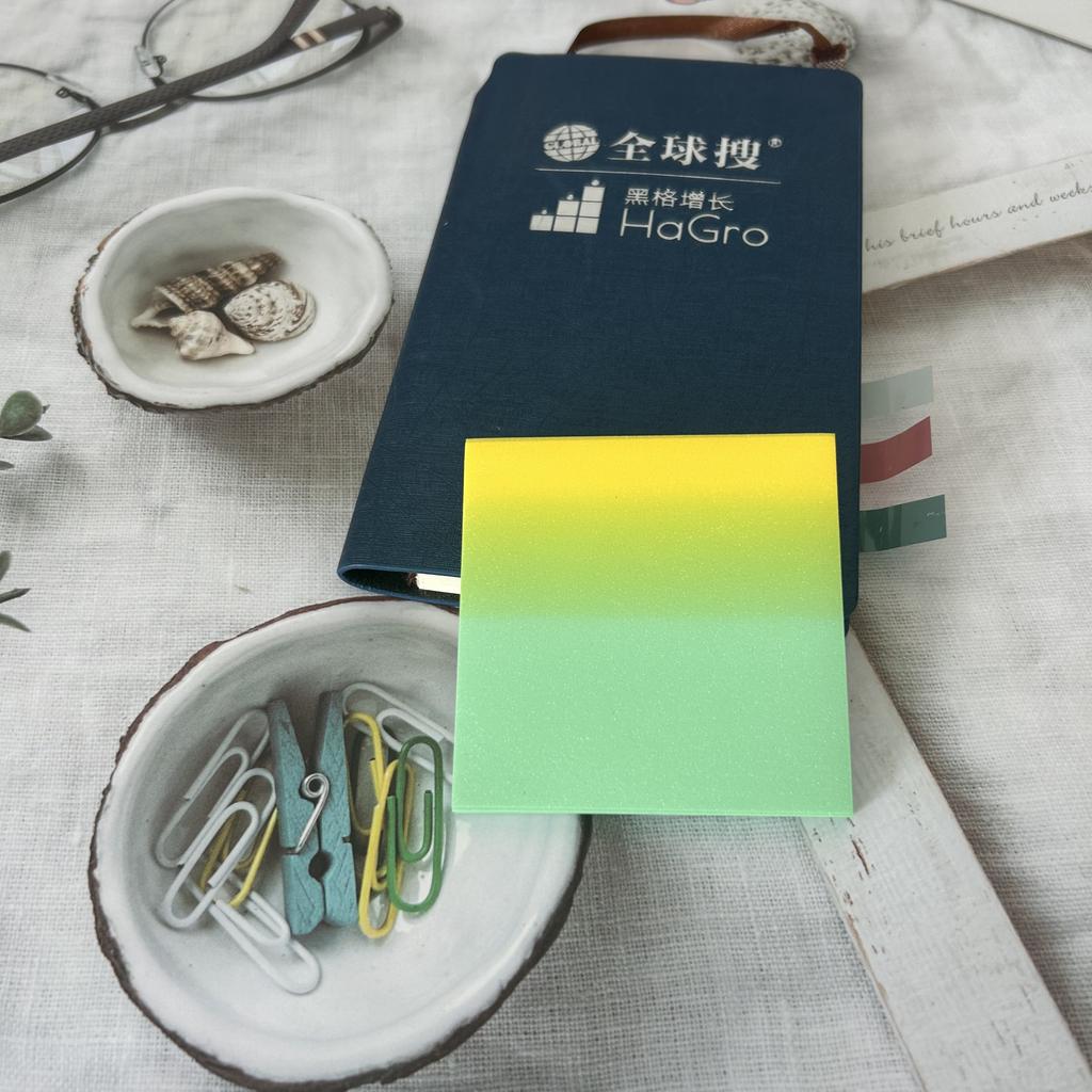 50sheets PET Transparent Sticky Notes Perspective Waterproof Clear Fluorescence Memo Pad Stationery School Office Supplies