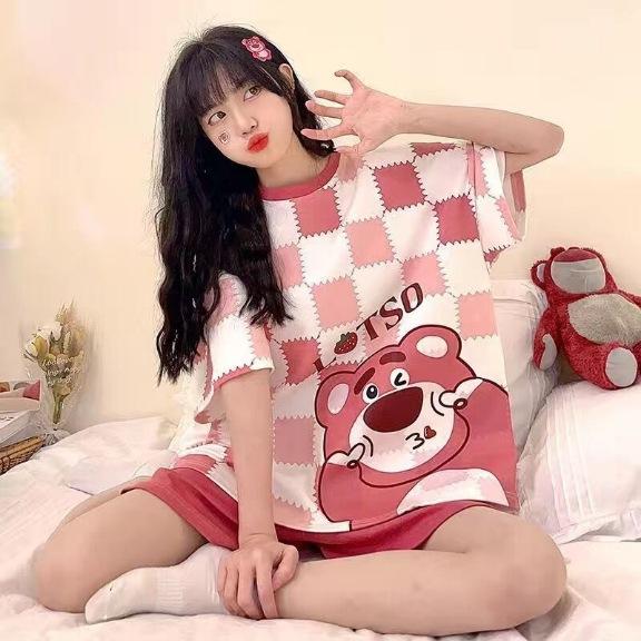Pajamas Women'S Thin Short-Sleeved Cute Outer Loungewear Milk Almost