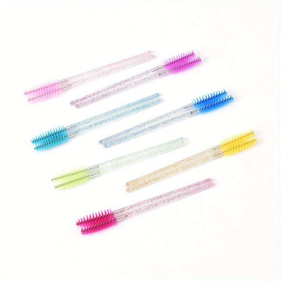 50 PCS/pack Colored Disposable Mascara Brush Grafted with Crystal Mascara Wand Colored Spiral Solid Mascara Brush