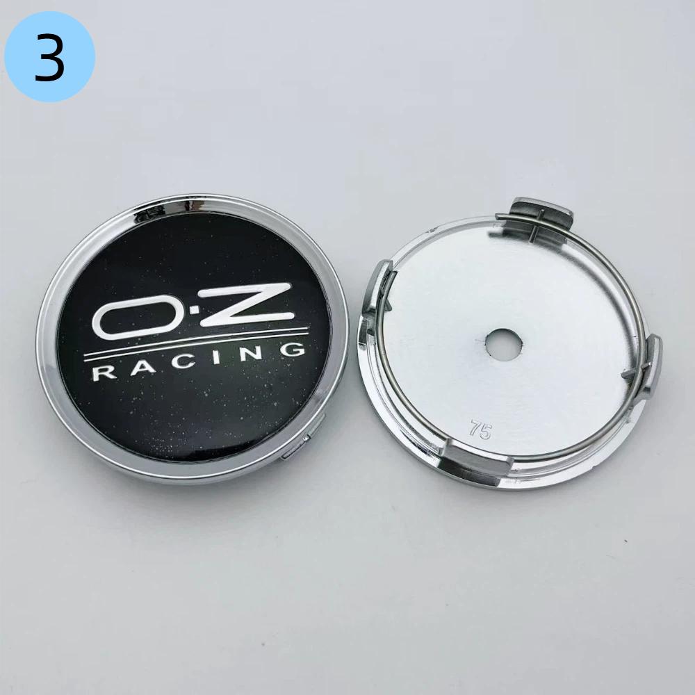 4 pezzi 75mm OZ O.Z Racing Emblema Logo Coprimozzi Centrali per Cerchi Auto Coprimozzi Ruote Copertura Centrale per Cerchi Auto Accessori Auto Styling