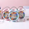Creative 4.5" Metal Mute  White Round  Early Childhood Education  Desk Alarm Clock WIth Light For kidz Student
