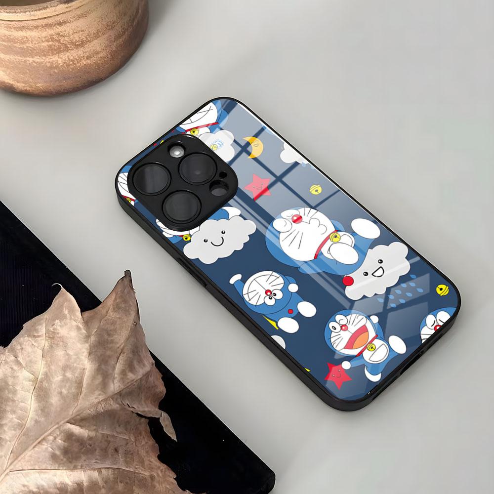 Doraemon Phone Case Glass For IPhone17 Air 16 15 17 14 Pro Max 13 12 11 X Wholesale And XS XR Plus For Samsung S 25 24 23 22