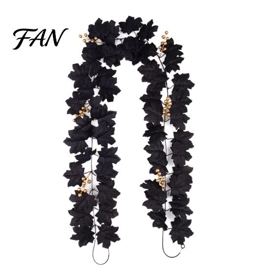 Fall Seasonal Decorations Halloween Artificial Maple Leaf Vine Decor, Wall Hanging Garland Indoor Outdoor for Party Scene, Spooky Thanksgiving