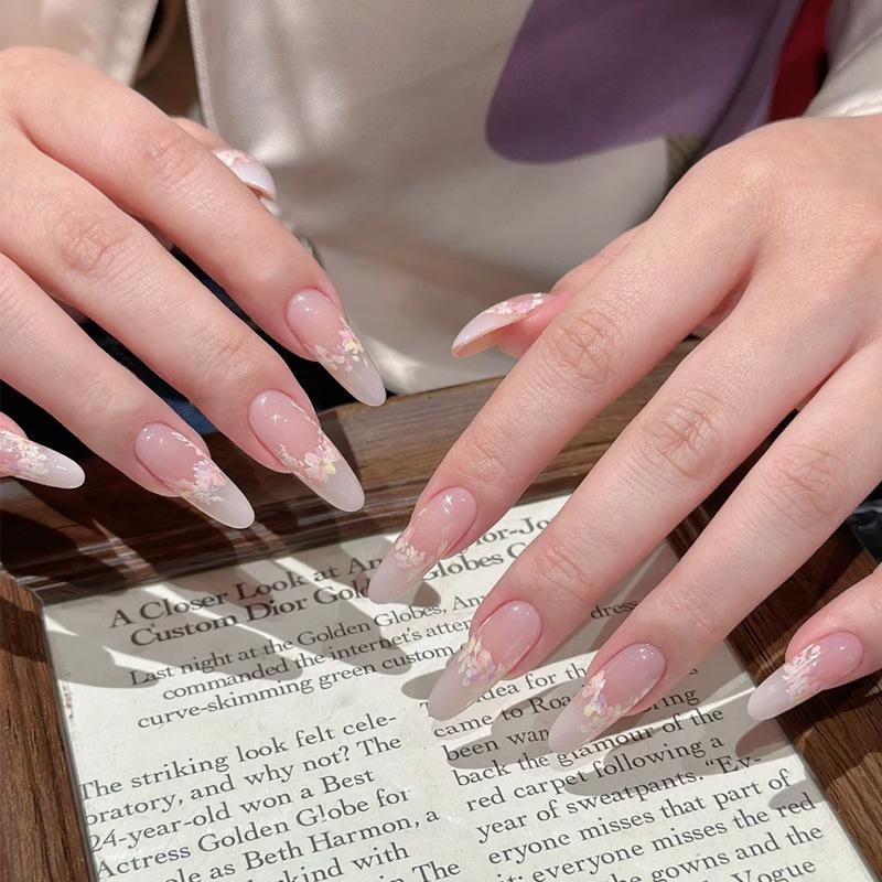 Noste nehty Advanced Kočičí oko Kamínky Francouzská Ručně dělaná Manikúra Nehtová fólie Spice Girl Čistá Touha Umělé nehty