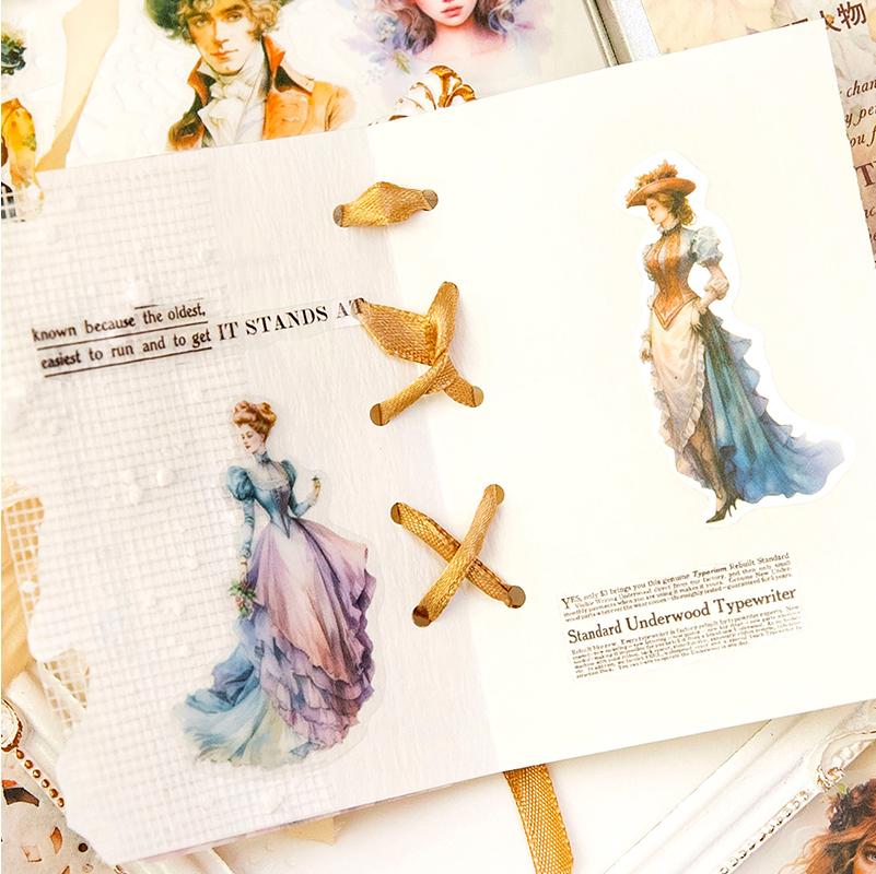 420 Τεμ./κουτί Ρετρό Χαρακτήρας Κορίτσι Αυτοκόλλητα Χαρακτήρας Journaling Διακοσμητικά Κινητά Scrapbooking DIY Χειροποίητος Λογαριασμός Σταθερά Αυτοκόλλητο