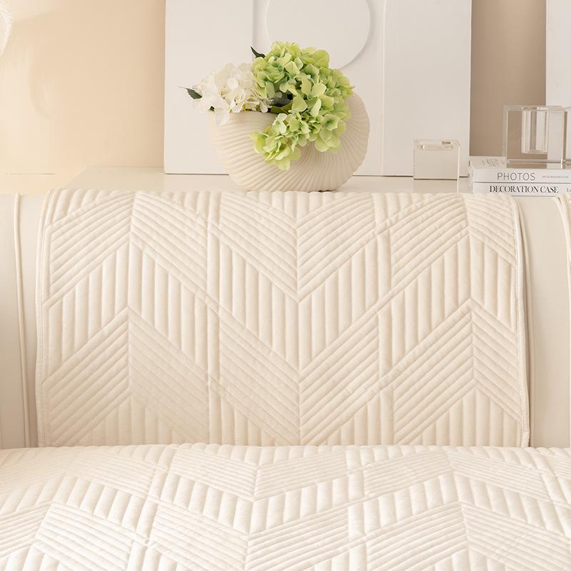 Sofa Cushion for All Seasons, Non-slip, Thickened Plush Cushion for Winter, Simple Modern Sofa Cover with Cloth Towel