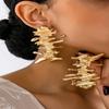 1 Pair Gold Tone Finish Drop Earrings Vintage Style Fashion Jewelry  Gift for Women