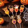 24pcs Halloween Lollipop Holder Cards Cartoon Pumpkin Ghost Pattern for Birthday Halloween Party Decoration DIY Gifts Supplies