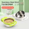Detachable Bird Feeding Dish Stainless Steel Parrot Food Cup Bird Drinking Cup  Bird Perch