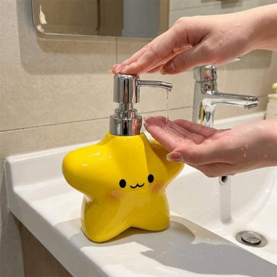 Anti-Leak Cute Ceramic Soap Dispenser 400ML Pump Style Foaming Soap Dispenser Decorative Reusable Liquid Soap Bottle Home Use