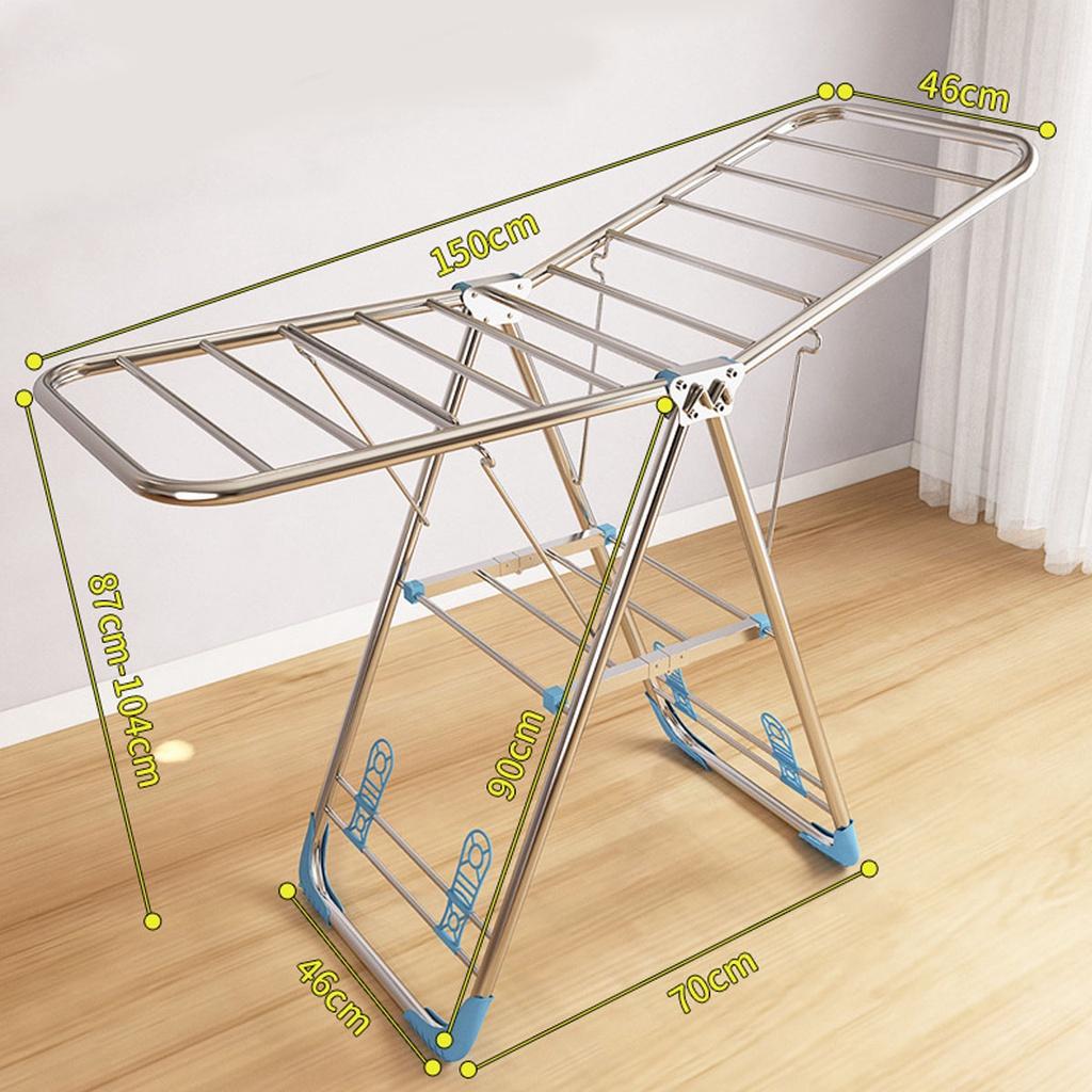 Indoor/Outdoor Silver Stainless Steel Heavy Duty Laundry Drying Rack Clothing Shelf forUse Best Used for Shirts Pants